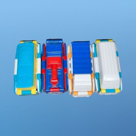 Lot of 4 Auby Transforming Changing Plastic Car Toy Vehicles 3” B7 - Picture 4 of 4